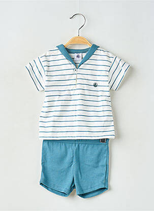 Ensemble short bleu PETIT BATEAU pour garçon