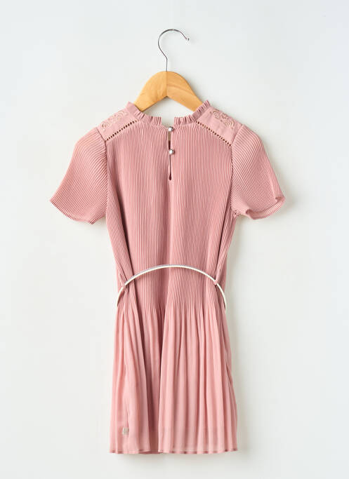 Robe courte doublure manches courtes rose IKKS fille