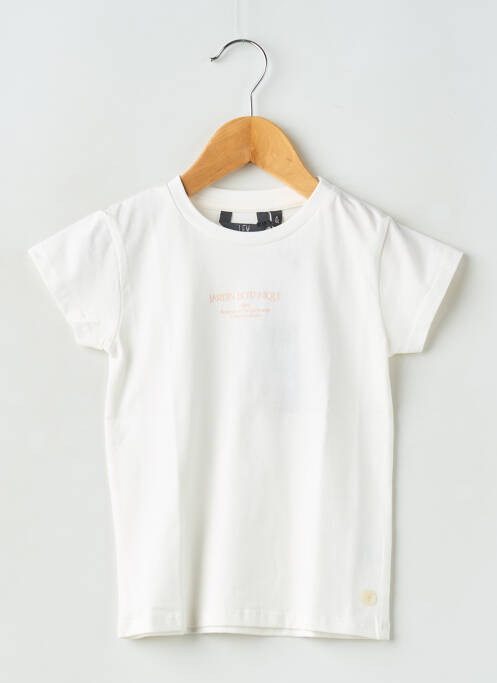 T-shirt stretch manches courtes blanc LEVV LABEL fille