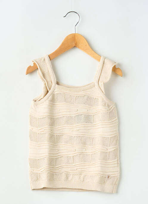 Top coupe cintrée sans manche beige LEVV LABEL fille