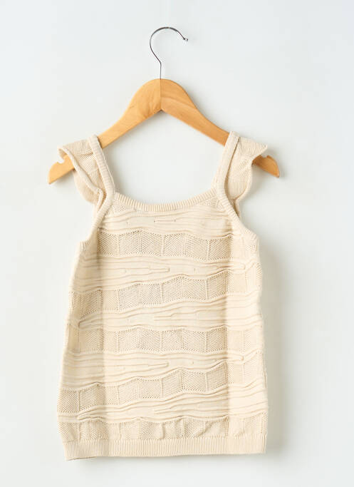 Top coupe cintrée sans manche beige LEVV LABEL fille