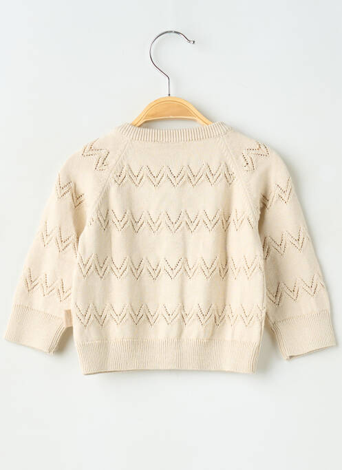 Gilet manches longues coupe droite beige LEVV LABEL fille