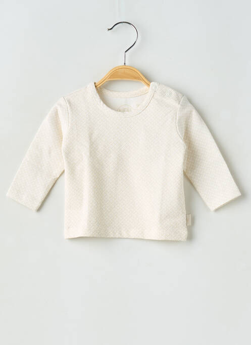 T-shirt coupe cintrée manches longues beige LEVV LABEL fille