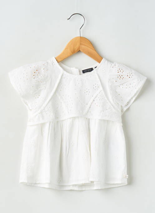 Blouse manches courtes manches courtes blanc IKKS fille