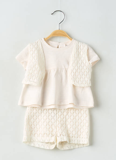 Ensemble short col rond beige MAYORAL fille