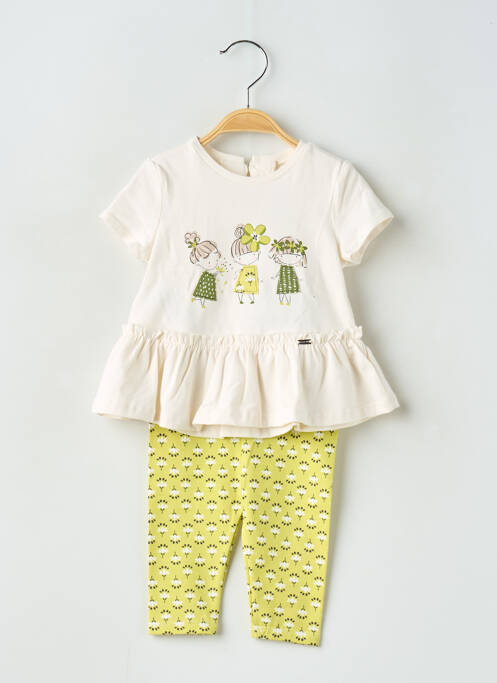 Ensemble pantalon type de haut t-shirt beige MAYORAL fille