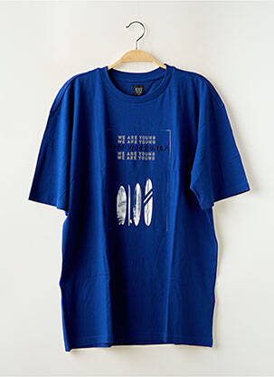 T-shirt coupe droite manches courtes bleu IKKS garçon