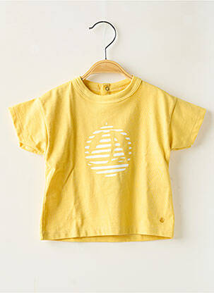 T-shirt coupe droite manches courtes jaune PETIT BATEAU garçon