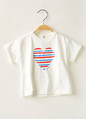 T-shirt coupe droite manches courtes blanc PETIT BATEAU fille