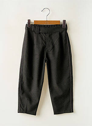 Pantalon droit coupe droite taille élastique gris IKKS fille