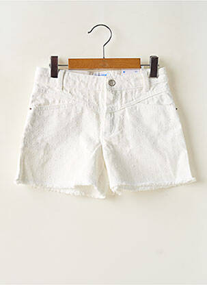 Short fermeture zippée sous rabat boutonné blanc MAYORAL fille