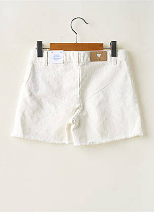 Short fermeture zippée sous rabat boutonné blanc MAYORAL fille