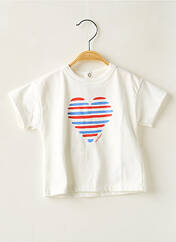 T-shirt blanc PETIT BATEAU pour fille seconde vue