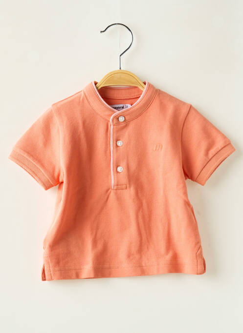 Polo coupe droite manches courtes orange MAYORAL garcon