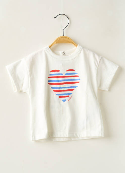 T-shirt coupe droite manches courtes blanc PETIT BATEAU fille
