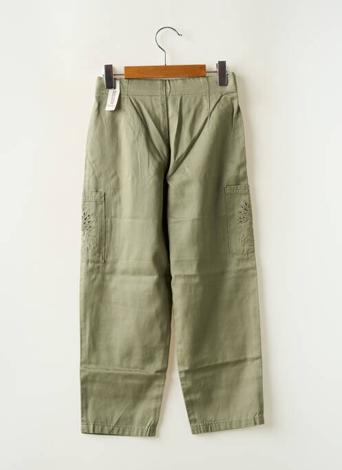 Pantalon droit poches taille élastique vert IKKS fille