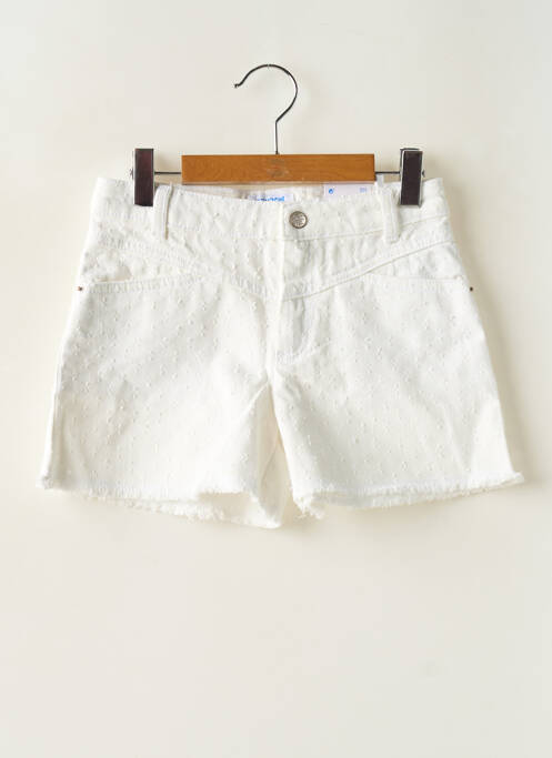 Short fermeture zippée sous rabat boutonné blanc MAYORAL fille