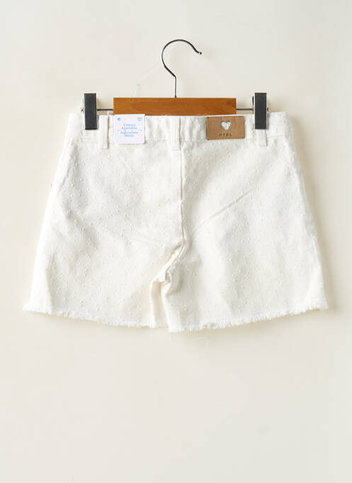 Short fermeture zippée sous rabat boutonné blanc MAYORAL fille