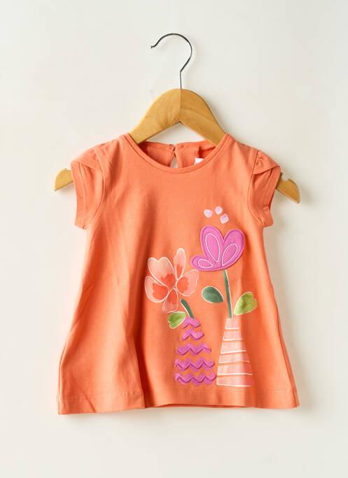 Robe mi-longue orange MAYORAL pour fille