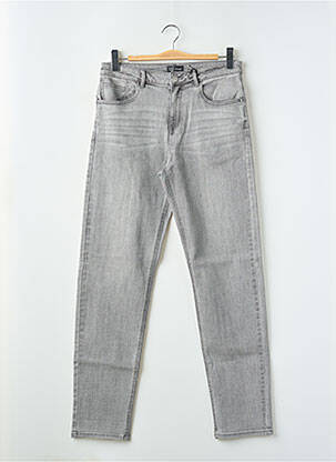 Jeans coupe droite fermeture zippée sous rabat boutonné taille normale gris IKKS homme