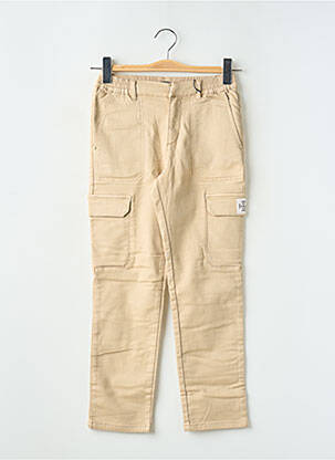 Pantalon cargo poches taille élastique beige IKKS garcon