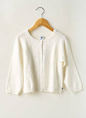 Gilet manches longues blanc PETIT BATEAU pour fille seconde vue