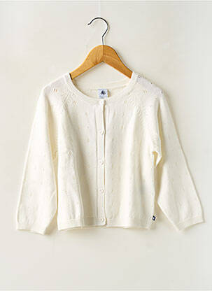 Gilet manches longues blanc PETIT BATEAU pour fille