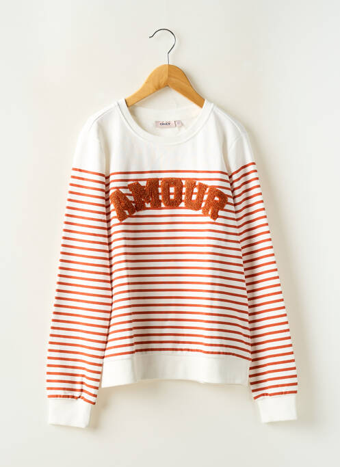 Sweat-shirt blanc ONLY pour fille