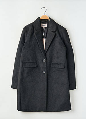 Manteau long sans capuche sans capuche noir ONLY fille