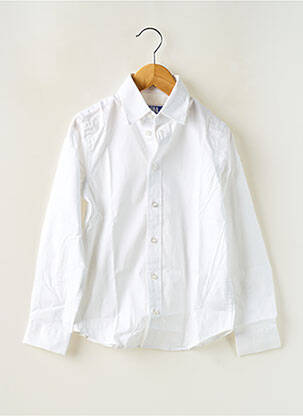 Chemise manches longues tissage popeline blanc JACK & JONES garcon