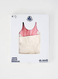 T-shirt stretch fines bretelles rose PETIT BATEAU fille
