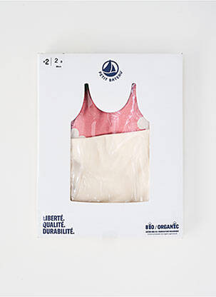 T-shirt stretch fines bretelles rose PETIT BATEAU fille