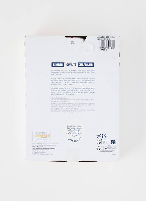 Body lingerie blanc PETIT BATEAU pour enfant