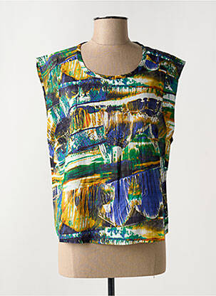 Top imprimé fantaisie manches courtes bleu ARELINE femme