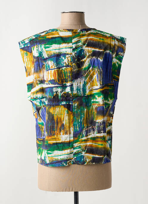 Top imprimé fantaisie manches courtes bleu ARELINE femme