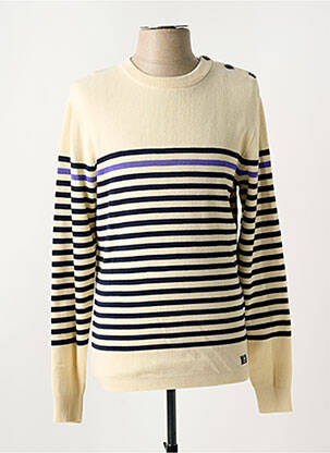 Pull col rond manches longues beige JACK & JONES femme