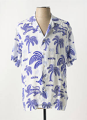 Chemise manches courtes imprimé fantaisie blanc KULTE homme