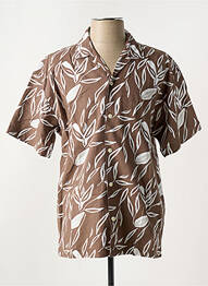 Chemise manches courtes coupe droite marron JACK & JONES homme