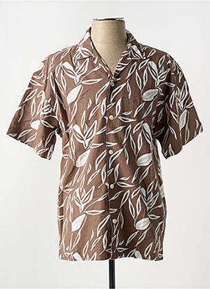 Chemise manches courtes coupe droite marron JACK & JONES homme