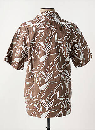 Chemise manches courtes coupe droite marron JACK & JONES homme