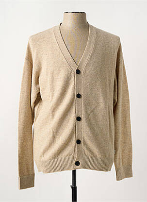 Gilet manches longues beige JACK & JONES pour homme