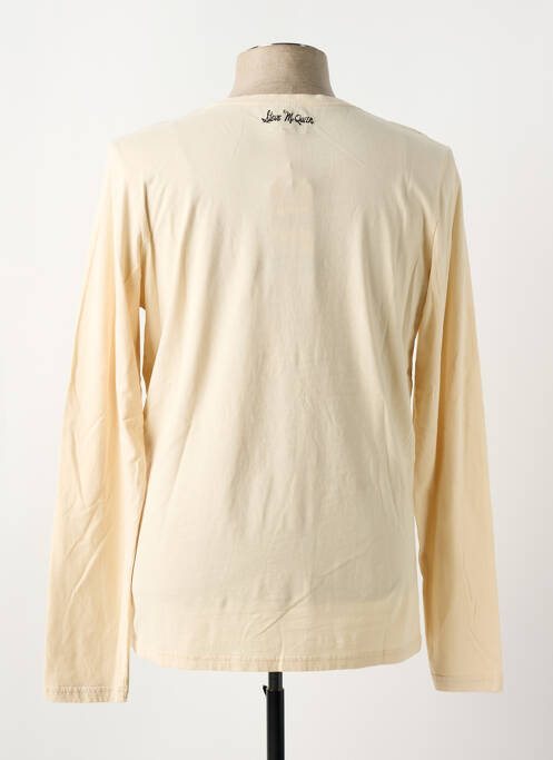T-shirt coupe droite manches longues beige STEVE MACQUEEN homme