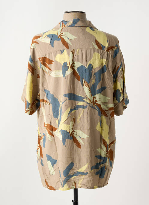 Chemise manches courtes imprimé fantaisie beige JACK & JONES homme