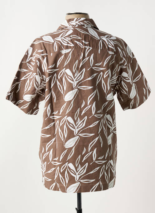 Chemise manches courtes coupe droite marron JACK & JONES homme