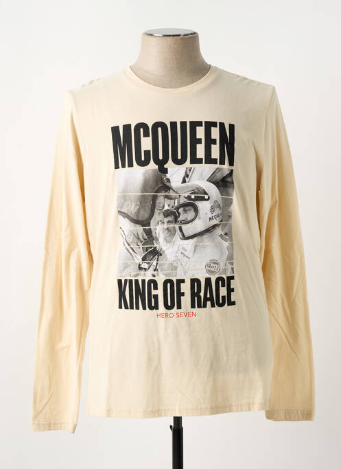T-shirt beige STEVE MACQUEEN pour homme