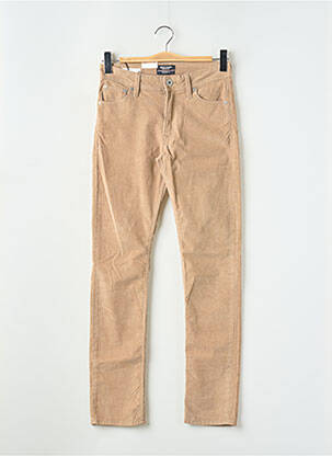 Pantalon slim tissage velours taille normale marron JACK & JONES homme