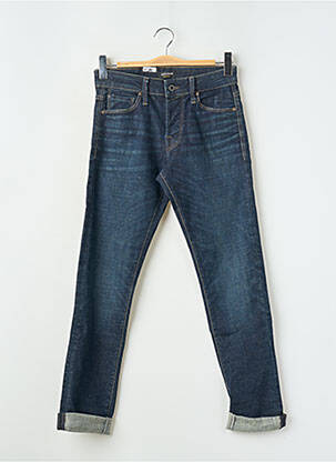 Jeans coupe slim fermeture boutonnée sur le devant taille basse bleu JACK & JONES homme