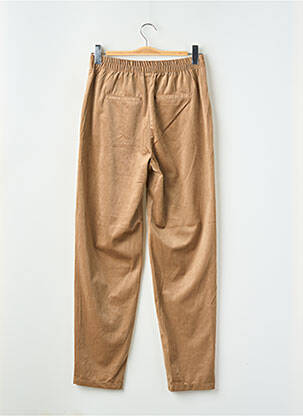 Pantalon chino fermeture zippée sous rabat boutonné taille haute marron VERO MODA femme