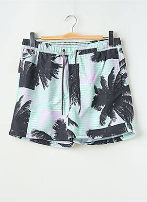 Short de bain imprimé tie and dye vert JACK & JONES homme