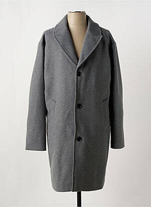 Manteau long coupe droite sans capuche gris JACK & JONES homme